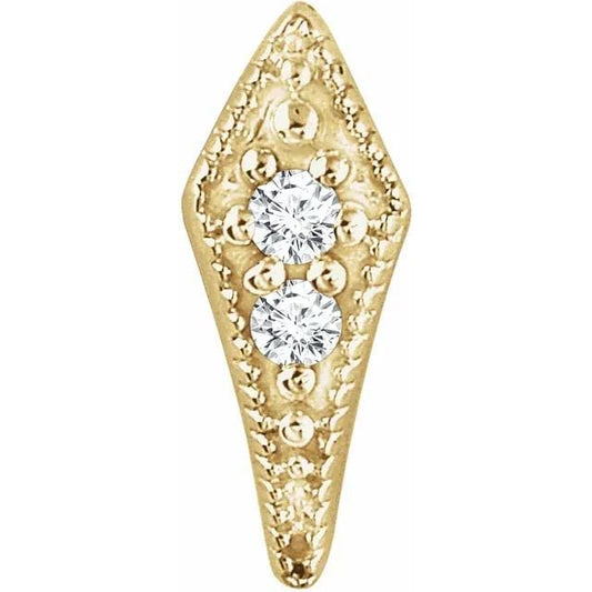 Natural .02ctw Diamond Tapered Bail in 14k Yellow or White Gold