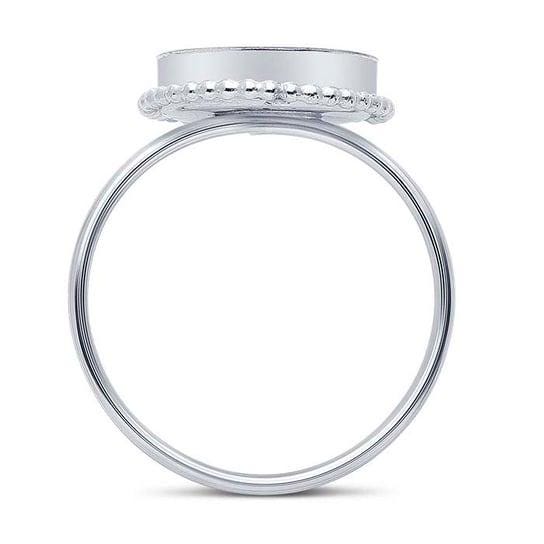Beaded round cabochon ring mounting in 925 sterling silver or 14/20 gold filled