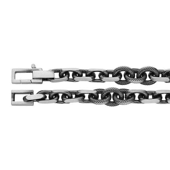 Sterling Silver Black Ruthenium-Plated Diamond-Cut Cable Chain Bracelet