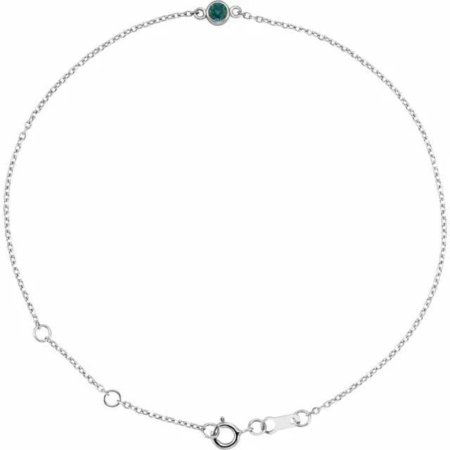 Sterling Silver 3 mm Round Bezel-Set 6 1/2-7 1/2" Bracelet Mounting