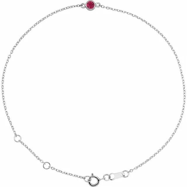 Sterling Silver 3 mm Round Bezel-Set 6 1/2-7 1/2" Bracelet Mounting