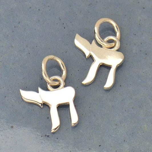 Sterling Silver Chai Life Symbol Charm - Jewish