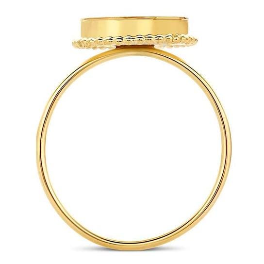 Beaded round cabochon ring mounting in 925 sterling silver or 14/20 gold filled