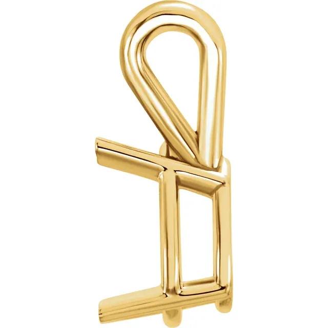Pear 4-Prong Pendant Mounting in 14k Gold, choose your size