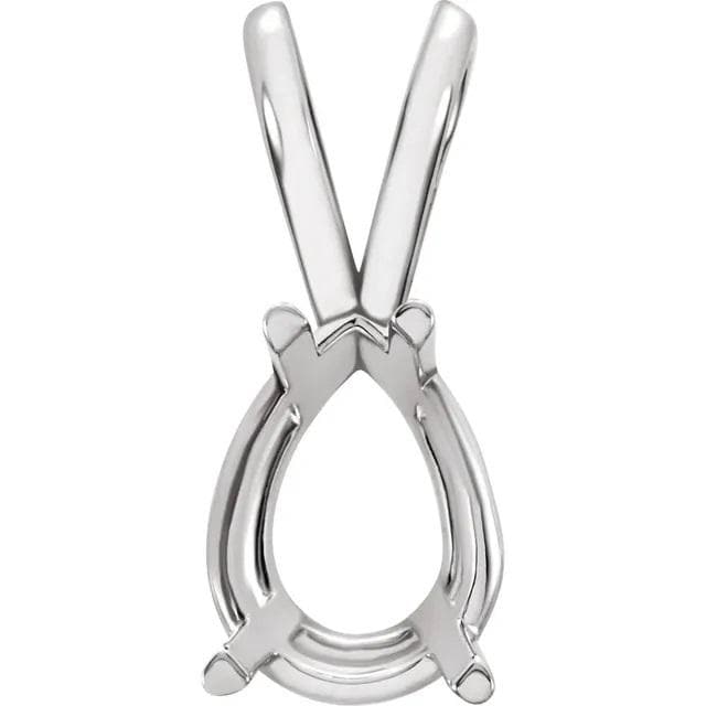 Pear 4-Prong Pendant Mounting in 14k Gold, choose your size