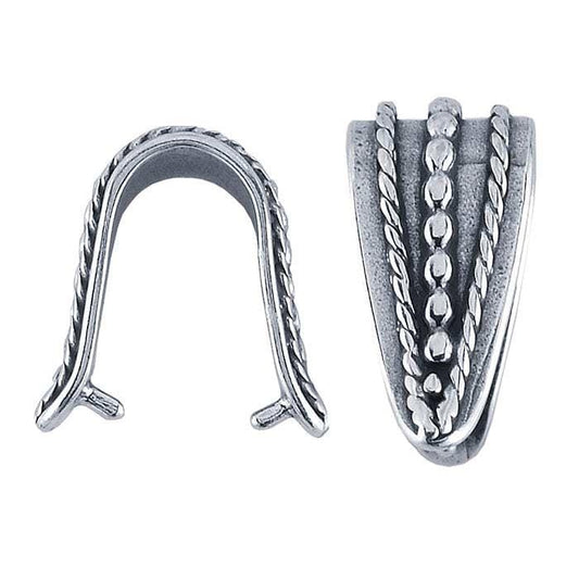 Sterling Silver Beaded Pinch Bail