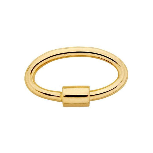 10K Yellow Gold 16.8 x 16.8 Oval or Round Carabiner Clasp
