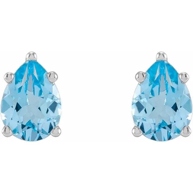 Pear 5-Prong Earring Mountings in Sterling Silver or 14k Gold, choose your size