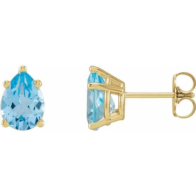 Pear 5-Prong Earring Mountings in Sterling Silver or 14k Gold, choose your size