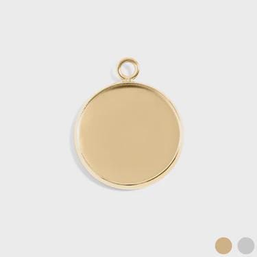 18K Gold PVD or Stainless Steel Cabochon Bezel Pendant Mountings, choose 10mm or 12mm