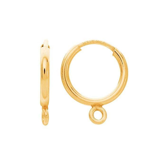 Endless Hoop Earring with Closed Ring in 14/20 Yellow Gold-Filled , choose your size