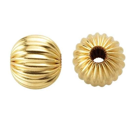 14/20 Yellow Gold-Filled Corrugated Round Bead, 5 sizes available