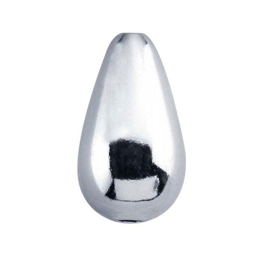 Sterling Silver 8 x 5mm Teardrop Seamless Bead, sold per 2pcs.