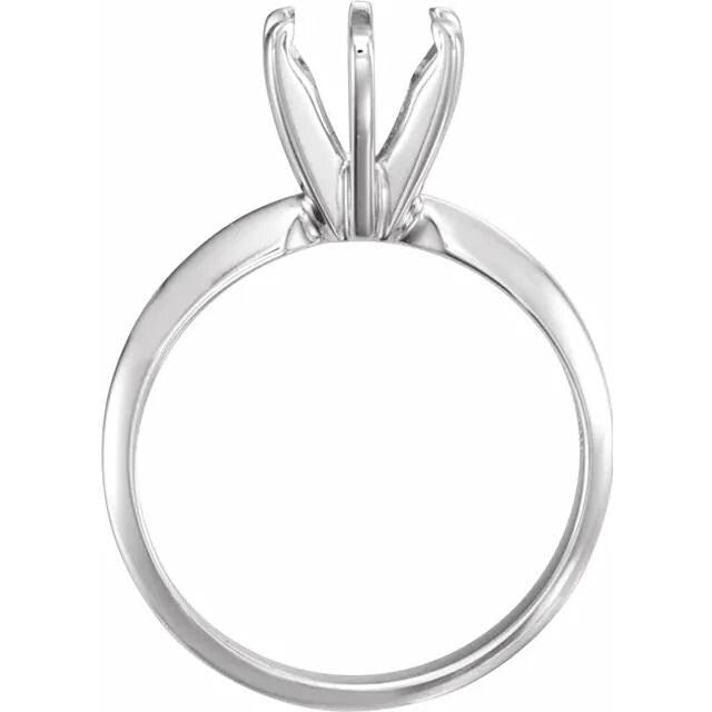 Solid Gold 6-Prong Solitaire Ring Mounting: 10k/14k Round Setting