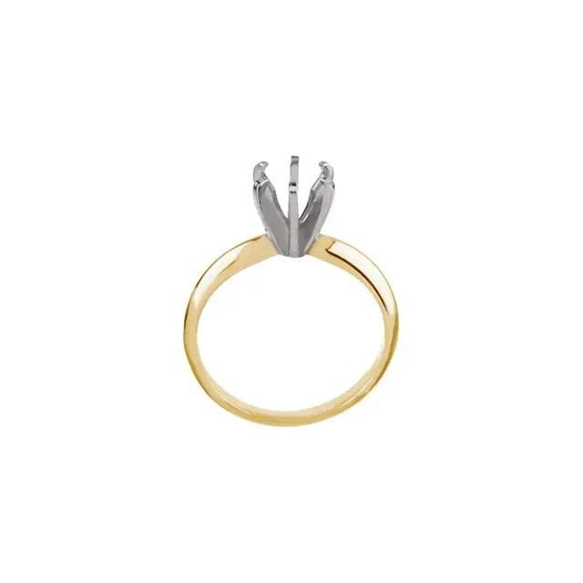 Solid Gold 6-Prong Solitaire Ring Mounting: 10k/14k Round Setting