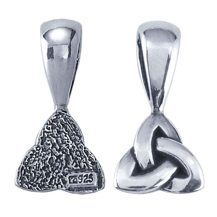 Sterling Silver Celtic Triad Glue-On Bail, 23 x 13mm