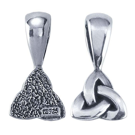 Sterling Silver Celtic Triad Glue-On Bail, 23 x 13mm