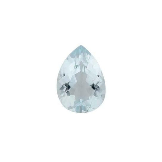 Aquamarine 7 x 5mm Pear Faceted Gemstone, A-Grade