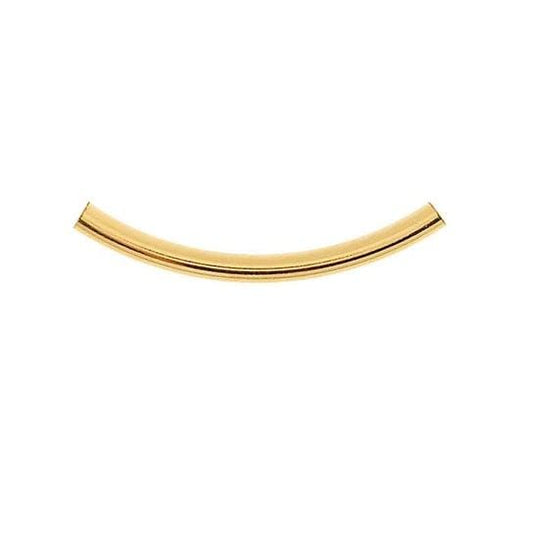 14/20 Yellow Gold-Filled Curved Tube Bead, 4 sizes available, sold per piece