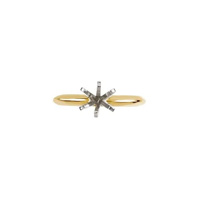 Solid Gold 6-Prong Solitaire Ring Mounting: 10k/14k Round Setting