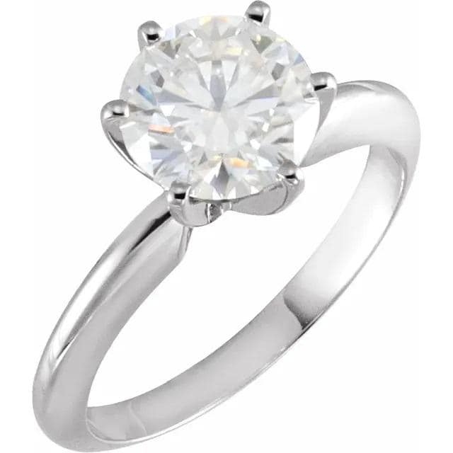 Solid Gold 6-Prong Solitaire Ring Mounting: 10k/14k Round Setting