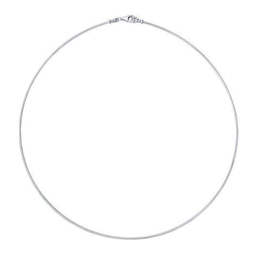 Sterling Silver 1.25mm Cable Neck Wire in 16 or 18 inch