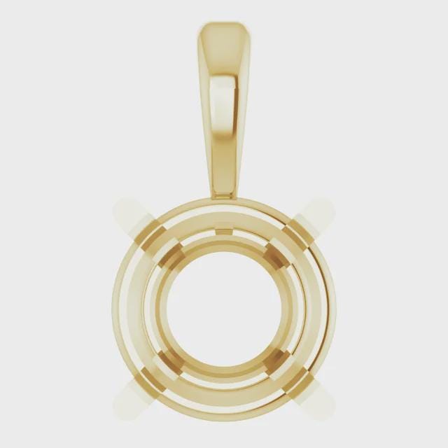 4-Prong Pre-Notched Basket Pendant Mounting in Sterling Silver or 14k Gold
