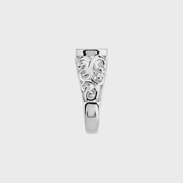 Sterling Silver 12x10 mm Oval Ring Mounting,