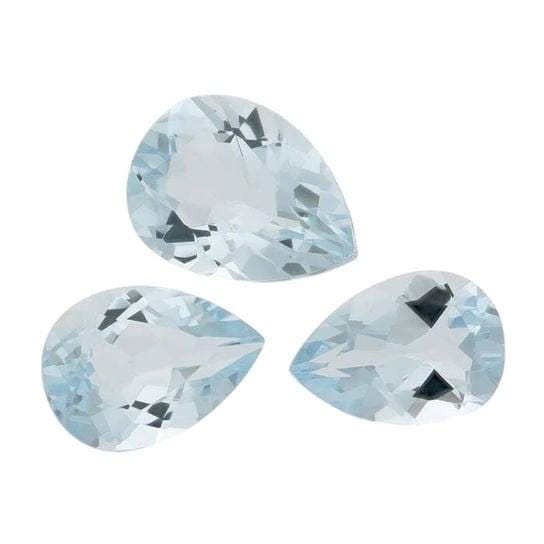 Aquamarine 7 x 5mm Pear Faceted Gemstone, A-Grade
