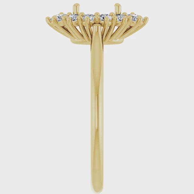 3/8 CTW Natural Diamond  Oval Semi-Set Ring, available in 14k Yellow or White Gold
