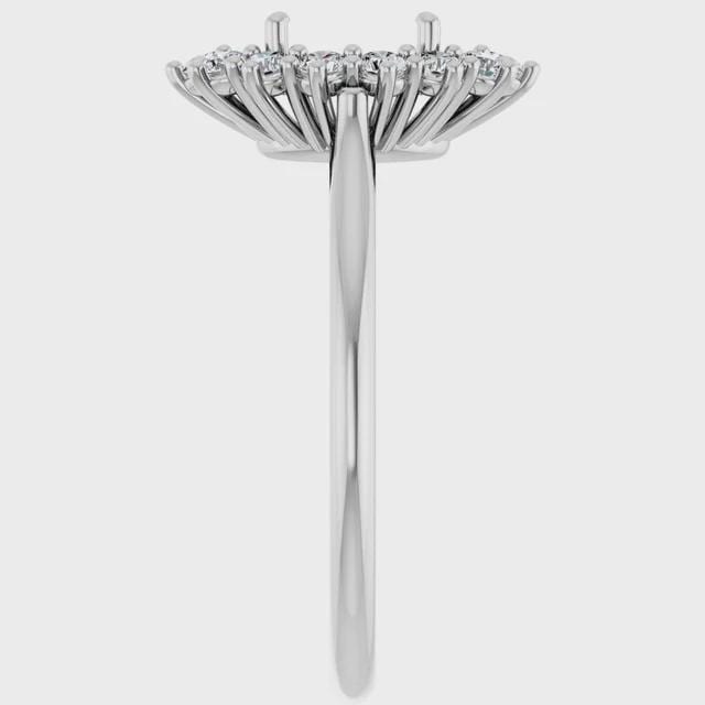 3/8 CTW Natural Diamond  Oval Semi-Set Ring, available in 14k Yellow or White Gold