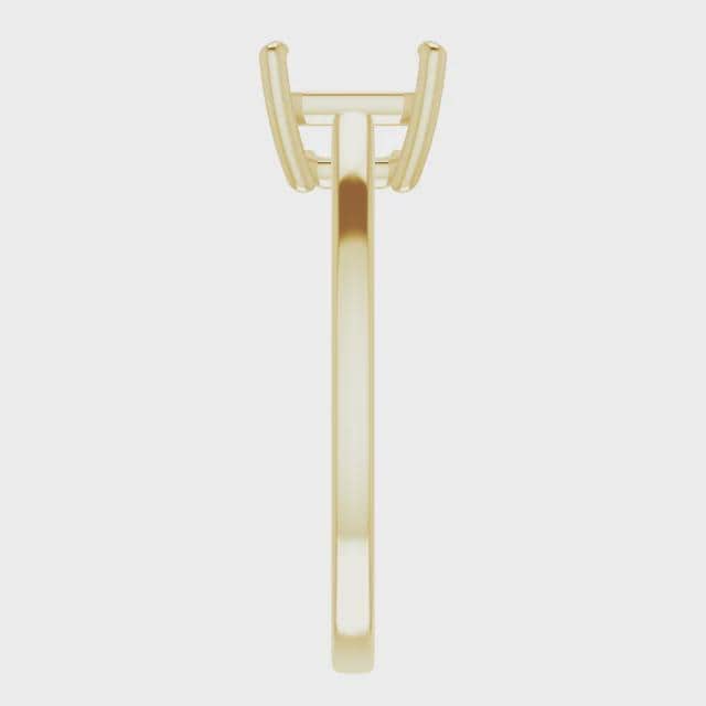 Emerald Cut Solitaire Ring Mounting: Sterling Silver, 10k or 14k Gold