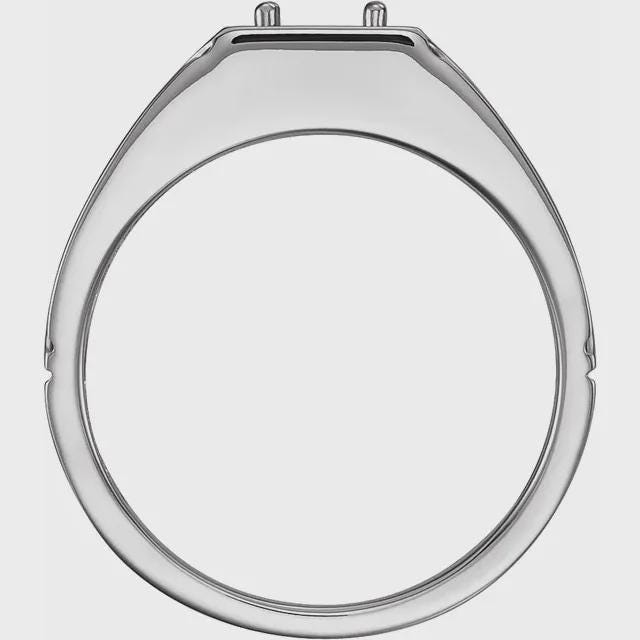 Sterling Silver 8x6 mm Oval Ring Mounting, Men's Ring
