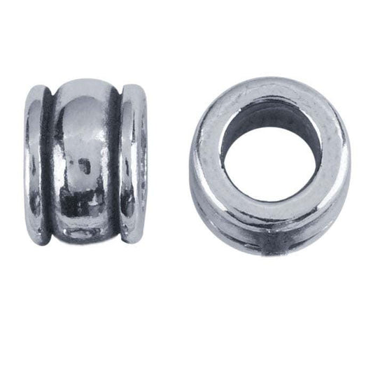Sterling Silver 6 x 8mm Double-Channel Slide Bead, sold 1pcs.