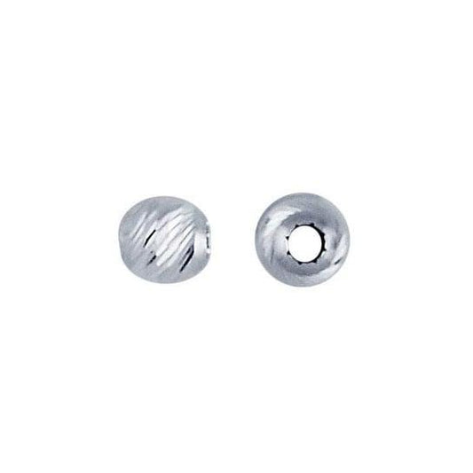 Sterling Silver Round Multi-Cut Bead in 3, 4, and 6mm, sold in pairs