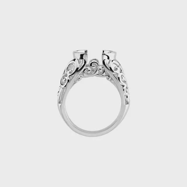 Sterling Silver 12x10 mm Oval Ring Mounting,