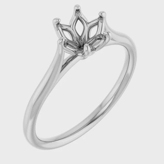 6.5 mm Round Engagement Ring Mounting in 10k or 14k Gold
