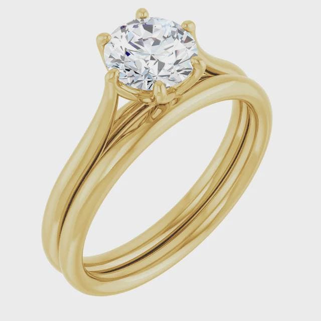 6.5 mm Round Engagement Ring Mounting in 10k or 14k Gold