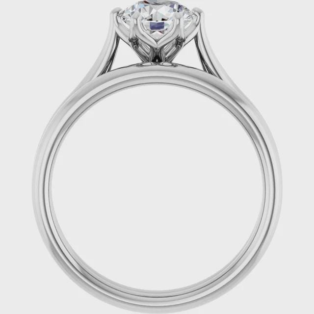 6.5 mm Round Engagement Ring Mounting in 10k or 14k Gold