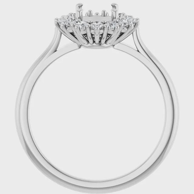 3/8 CTW Natural Diamond  Oval Semi-Set Ring, available in 14k Yellow or White Gold