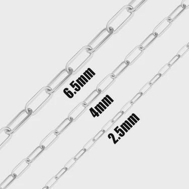 18K Gold PVD Stainless Steel Paperclip Chain - By The Foot, choose  your size