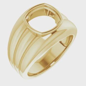 Sterling Silver 5 mm Square Ring Mounting, customizing available in metal and settings