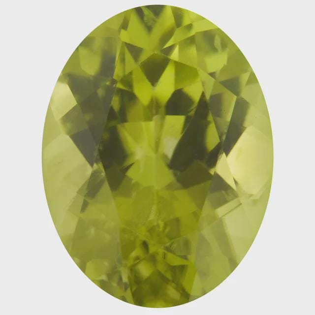 Peridot Oval Faceted Gemstone, AA-Grade, 4 sizes available