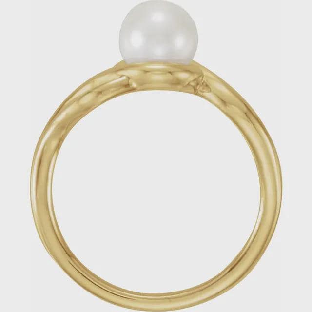 Ring Mounting for 7 mm Pearl in Sterling Silver or 14k white Gold