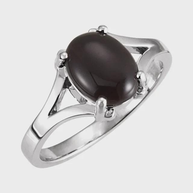 Oval Cabochon Ring Mounting, Ring Blank in Sterling Silver or 10k Gold, choose your setting size