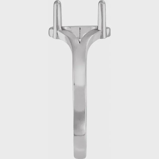 Oval Cabochon Ring Mounting, Ring Blank in Sterling Silver or 10k Gold, choose your setting size