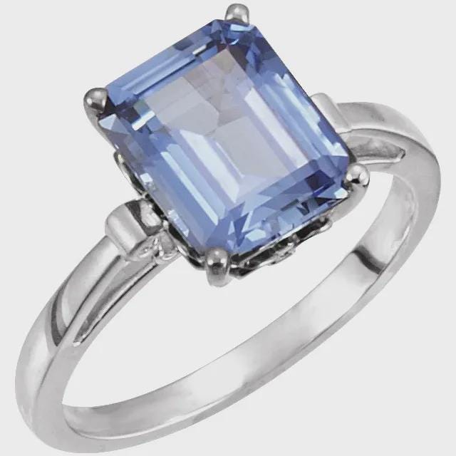 Sterling Silver Emerald Fleur-de-lis Ring Mounting