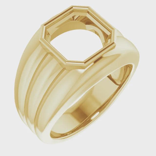 Sterling Silver 5 mm Square Ring Mounting, customizing available in metal and settings