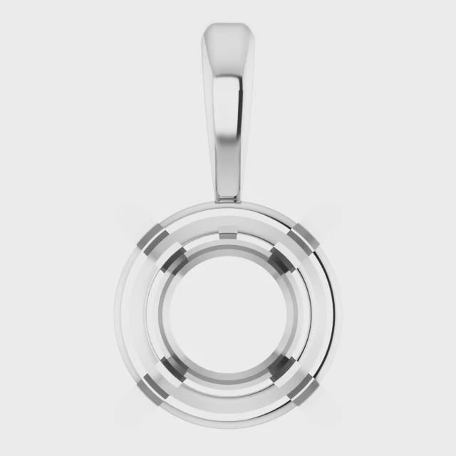 Round 4-Prong Pre-Notched Pendant Mounting, in Sterling Silver or 14k Gold, choose your setting size