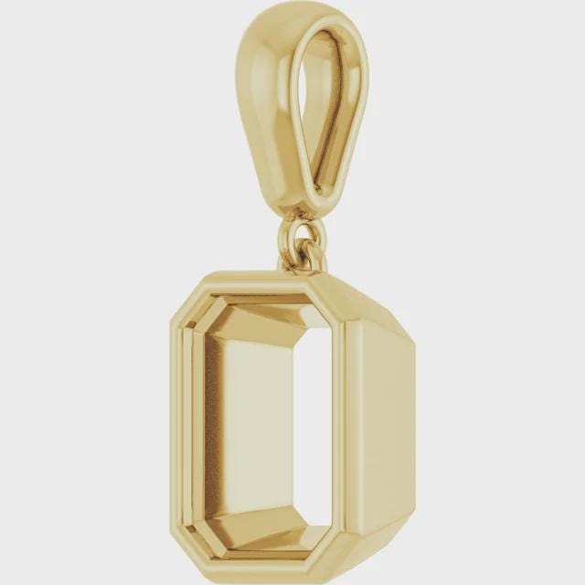 Emerald Pendant Mounting, choose your size, choose Sterling Silver, 14k Gold, or 14k White Gold